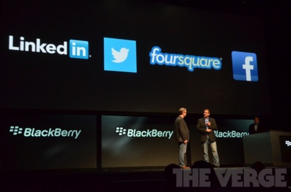 RIM, BlackBerry 10, Twitter, Facebook