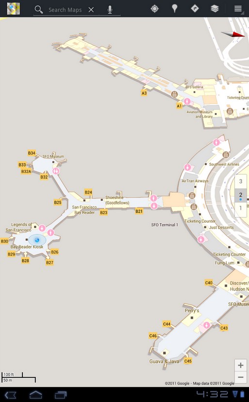 В Google Maps 6.0 появилась навигация внутри зданий