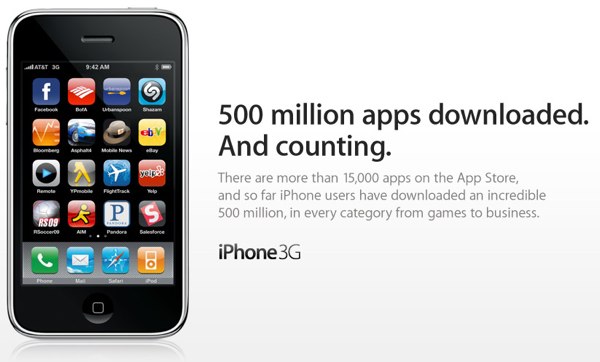 Apple продала 500 миллионов программ в App Store