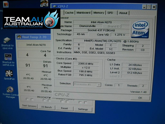 Экстремальный разгон процессора Intel Atom N270