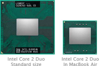 Специальная версия Core 2 Duo значительно меньше обычного варианта процессора