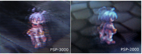Сравнение экранов PSP-2000 и PSP-3000