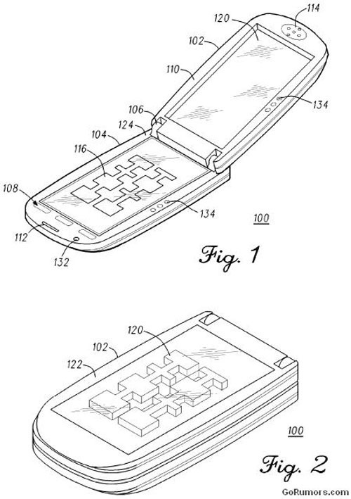 Motorola запатентовала трёхмерный дисплей для телефона-раскладушки