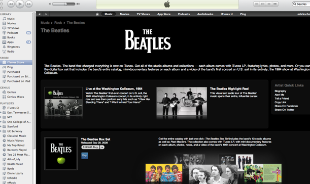 В iTunes выложен каталог альбомов Beatles