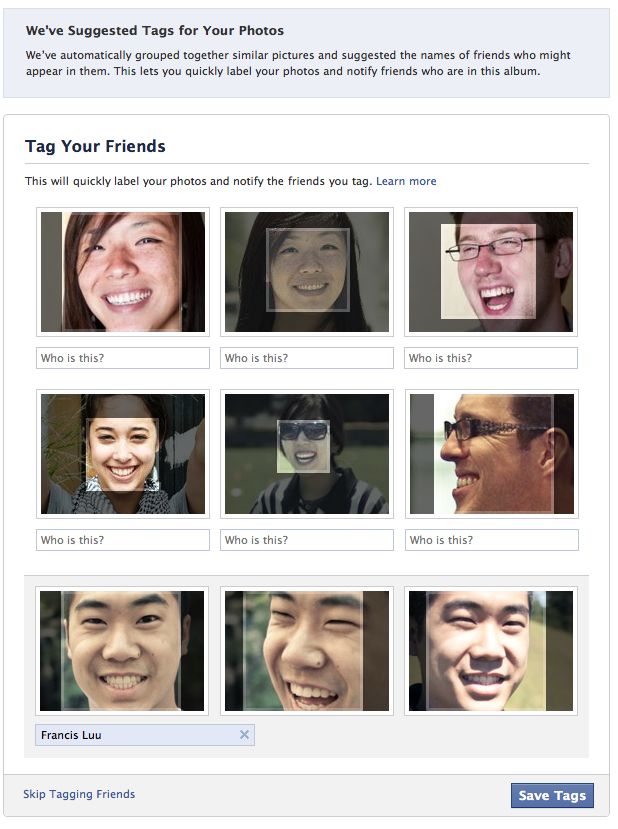 В Facebook появится распознавание лиц на фотографиях