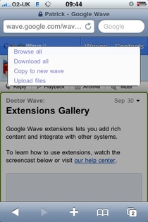 Google Wave на iPhone