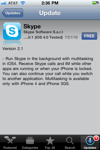 Вышел Skype 2.0.1 для iPhone с многозадачностью