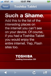 Toshiba рекламирует новый планшет и попутно насмехается над iPad