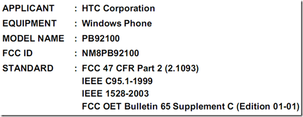 Первый телефон на Windows Phone 7 от HTC, возможно, получил одобрение ФКС