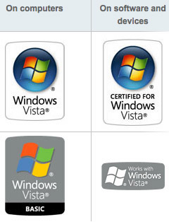 Шильдики совместимости с Windows Vista