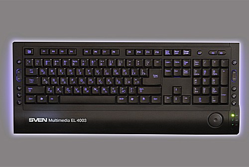 Новая сверхтонкая клавиатура Sven Multimedia EL 4003: все стало вокруг голубым и зелёным 