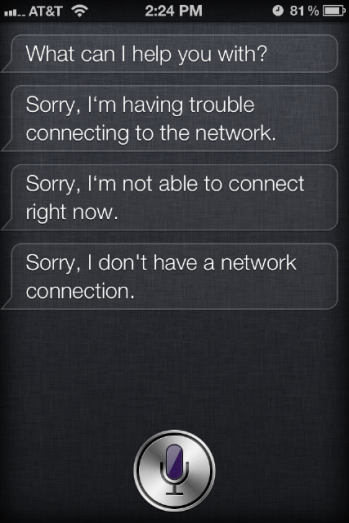 Сервис Siri впервые «упал»