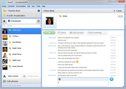 В новой версии Skype будет ещё больше функций Facebook
