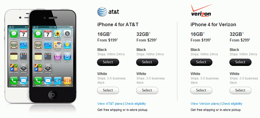 В онлайн-магазине Apple доступен белый iPhone 4