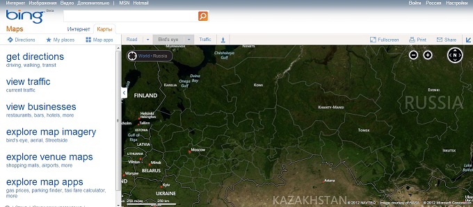 Карта bing спутник онлайн